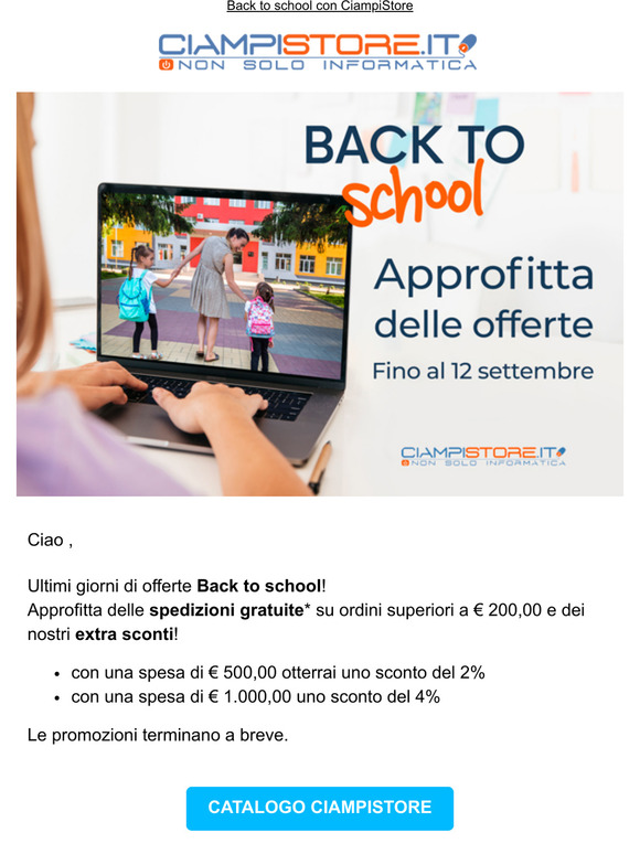 Ultimi giorni di promozioni Back to school!