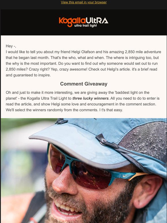 Comment Giveaway - Helgi Olafson Trans Triple Crown - 2,850 Miles - 61 Days