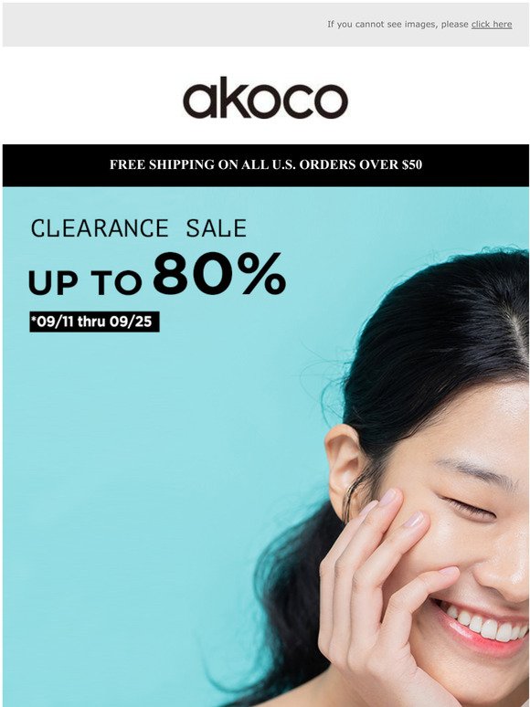 UP TO 80% OFF AKOCO CLEARANCE SALE