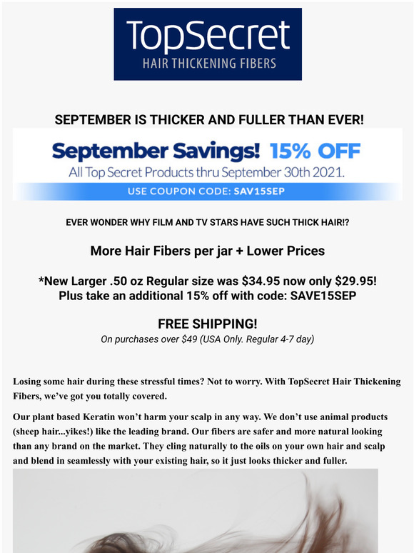 FALL SPECIAL - THICK, FULL HAIR, NOW!