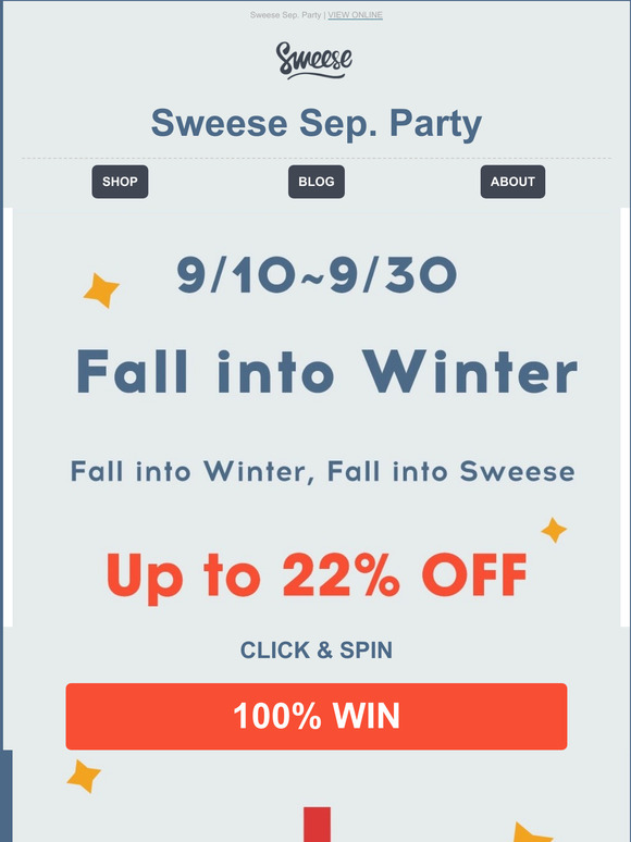 Sweese Fall Sale is On