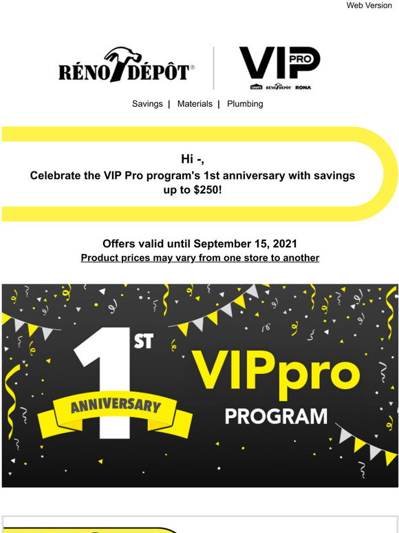 Vip Proo Réno-Dépôt: -it's VIP Pro's 1st anniversary | Milled
