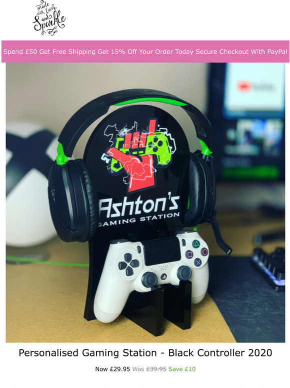  Display Your Gaming Controllers With Pride  Get Your Personalised Gaming Station - Black Controller Now 