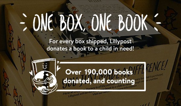 One Box, One Book. Over 190,000 books donated, and counting.