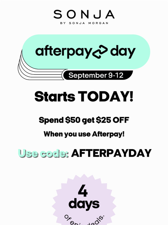  Happy Afterpay Day!