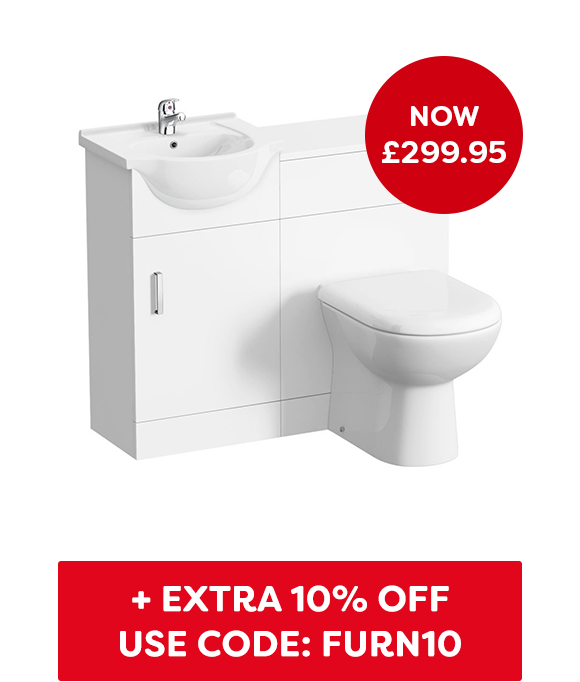 Cove 950mm Cloakroom Vanity Unit Suite + Basin Mixer