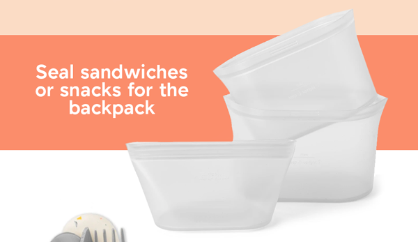 Seal sandwiches or snacks for the backpack.