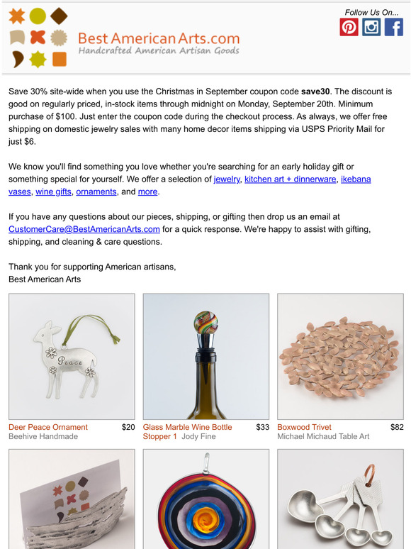 Christmas in September Sale! Save 30% on Seasonal Decor Gifts + Jewelry