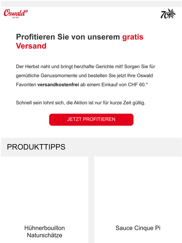 Jetzt gratis Versand!