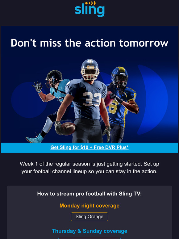 Sling TV - Channel Your Football - Carbon