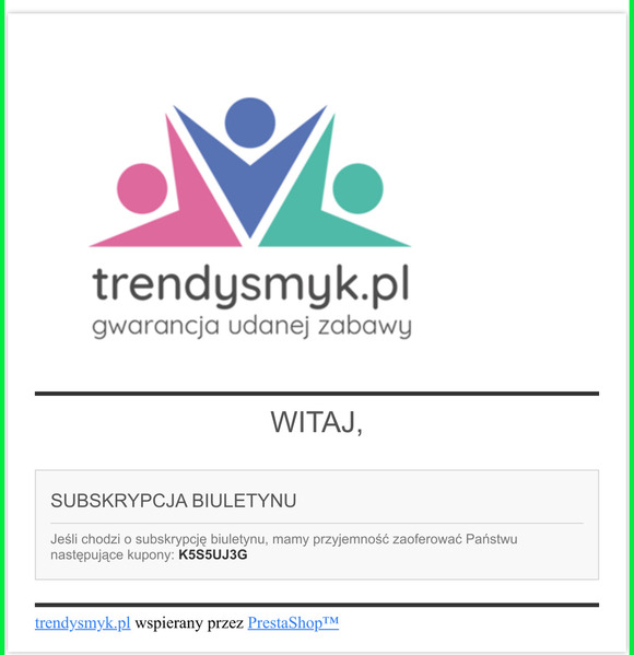 [trendysmyk.pl] Voucher za newsletter