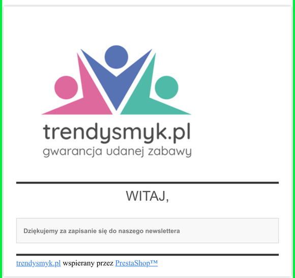 [trendysmyk.pl] Potwierdzenie newslettera