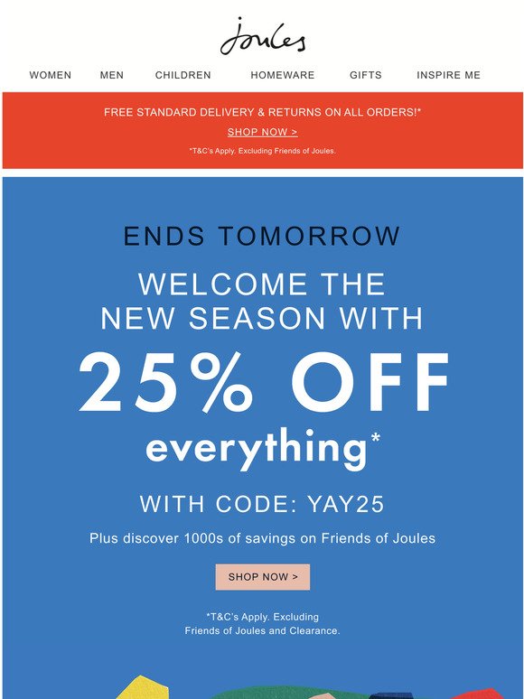 25% off everything ends tomorrow