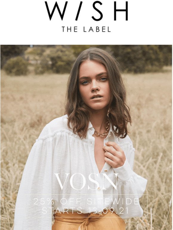 VOSN - 25% OFF SITEWIDE
