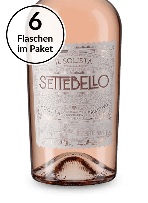 Apulischer Sommertraum: Casa Vinicola Botter 6 Flaschen Settebello il Solista Primitivo Rosato 2020