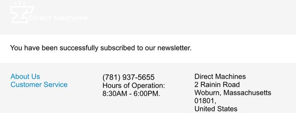 Newsletter subscription success