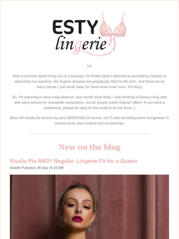 Esty Lingerie: New blog posts + lingerie sales