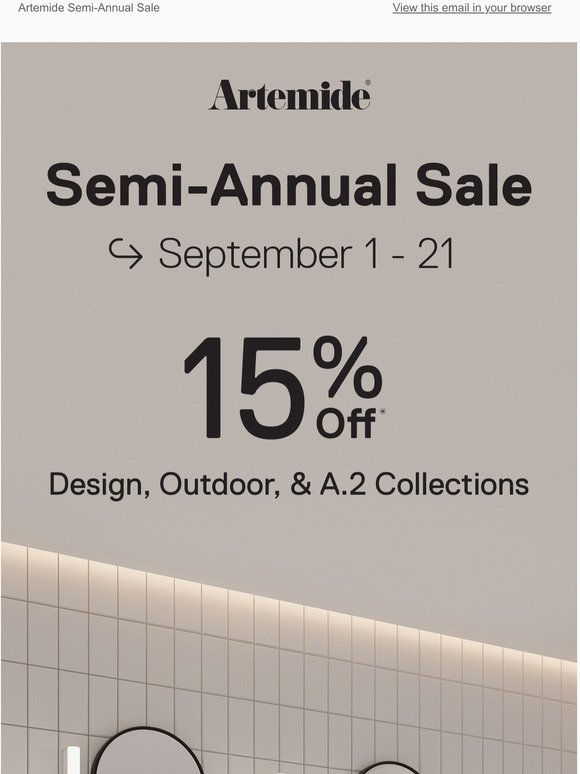Artemide: The Semi-Annual Sale Is On Now!