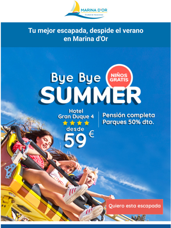 Escapada Bye Bye Summer H4* desde 59 pc y nios gratis