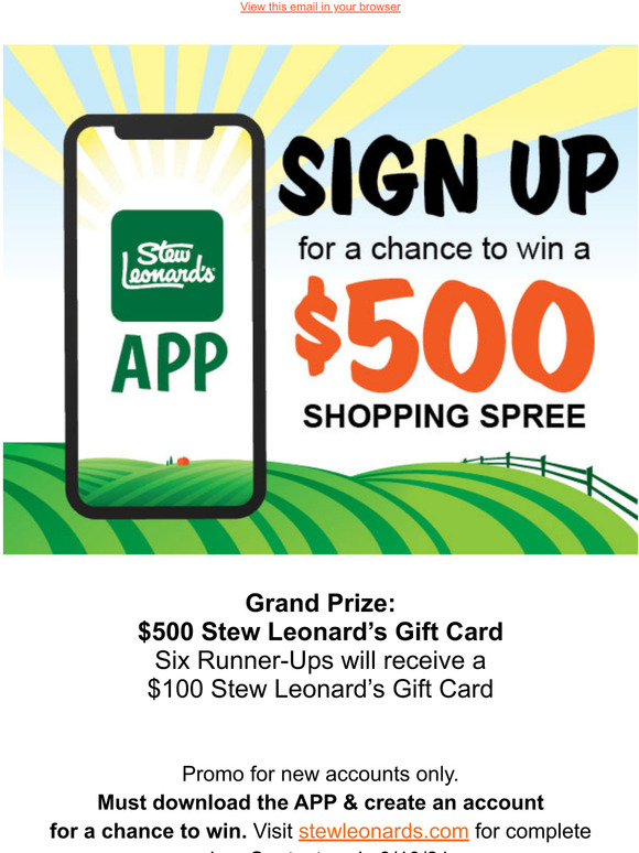 Stew Leonard's Gifts Final Week Your Chance To Win 500 Milled