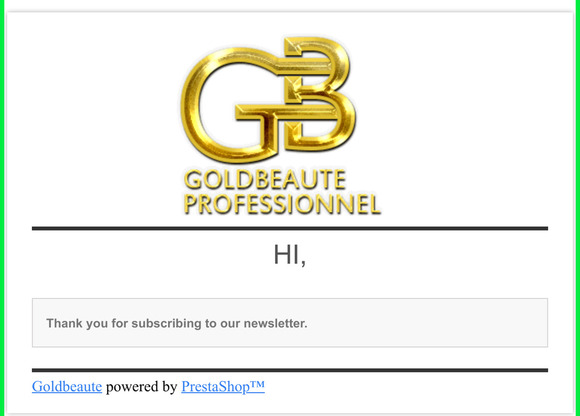 [Goldbeaute] Newsletter confirmation