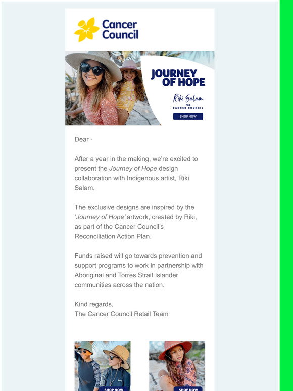 Cancer Council Shop Shop our new range Journey of Hope Swimwear Milled