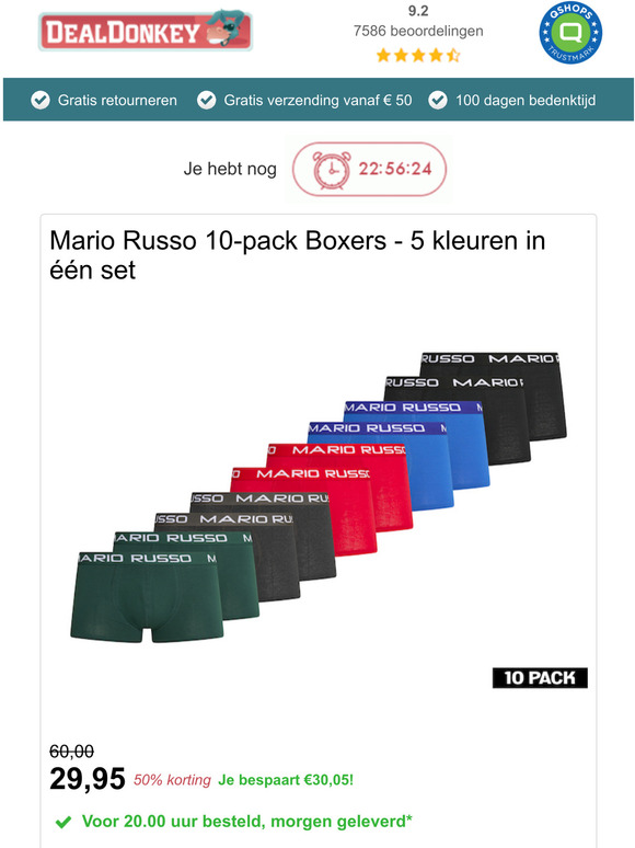 DealDonkey Stuntprijzen Op Mario Russo 10 Pack Boxers 18 Delige Serviesset Samos Stahlex