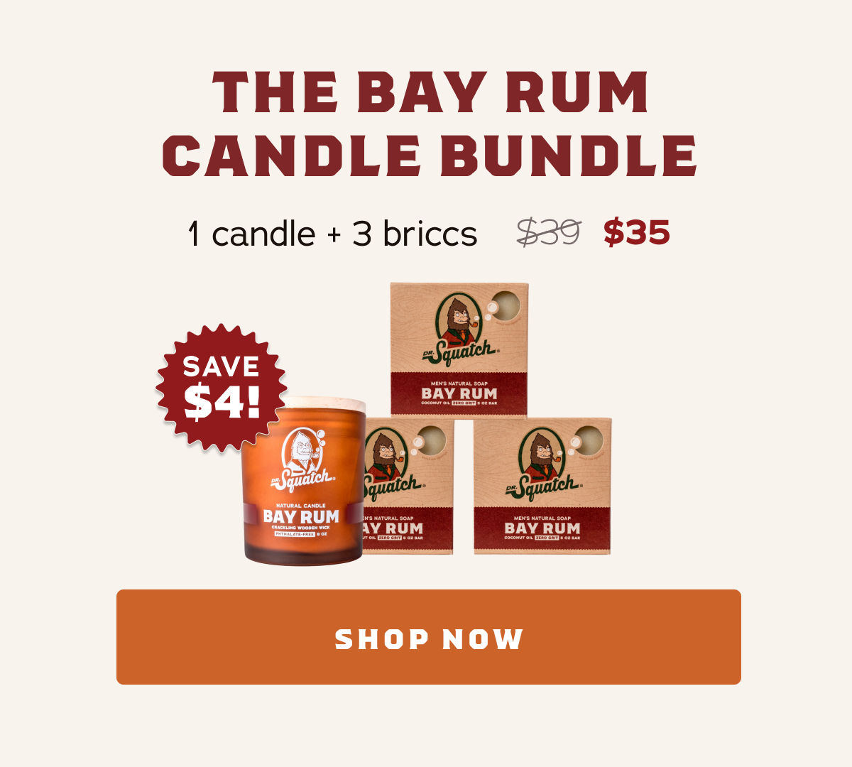 Dr. Squatch Bay Rum Candle 
