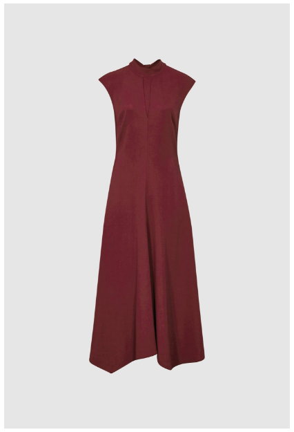 Petite Livvy Dark Red Open Back Midi Dress