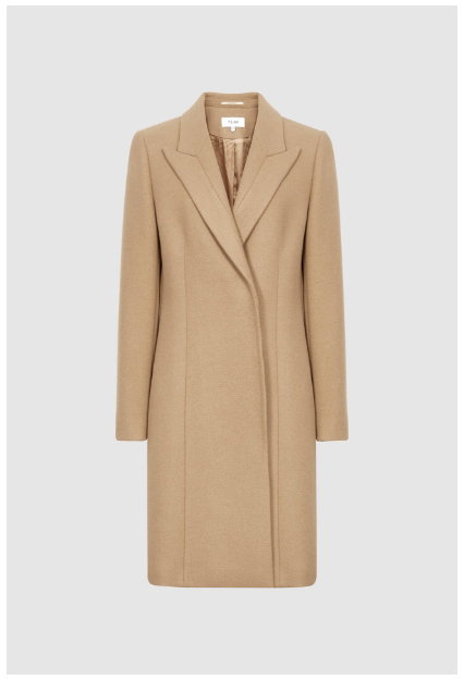 Petite Marlow Camel Wool Crombie Coat