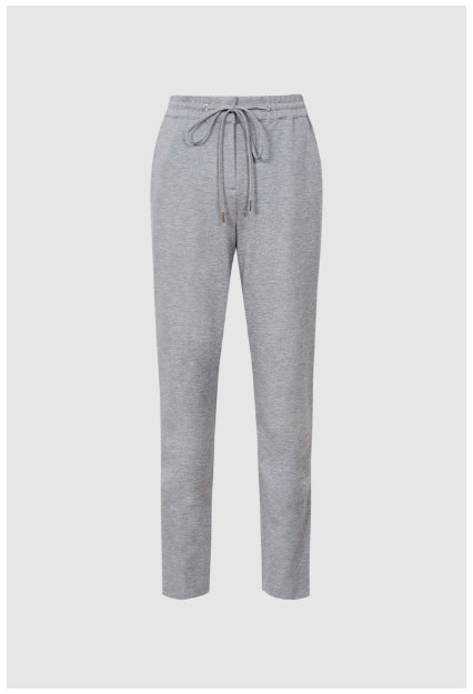 Neave Petite Grey Slim Fit Jersey-Stretch Trousers