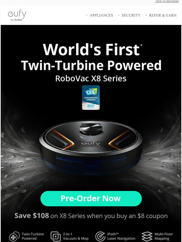 Powerful Laser Navigation Guides Robovac's Cleaning Path