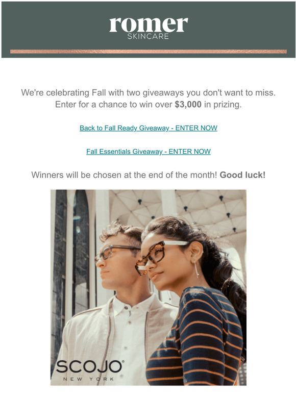 Giveaway Alert: $3,000+ in prizes from Romer & friends!