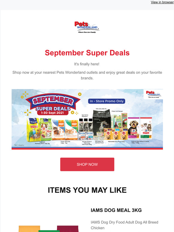 SEPTEMBER SUPER DEALS!