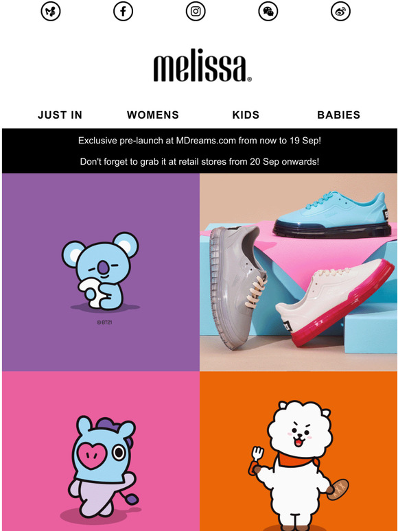 Melissa/BT21 Collection Launch - Shop New In Now