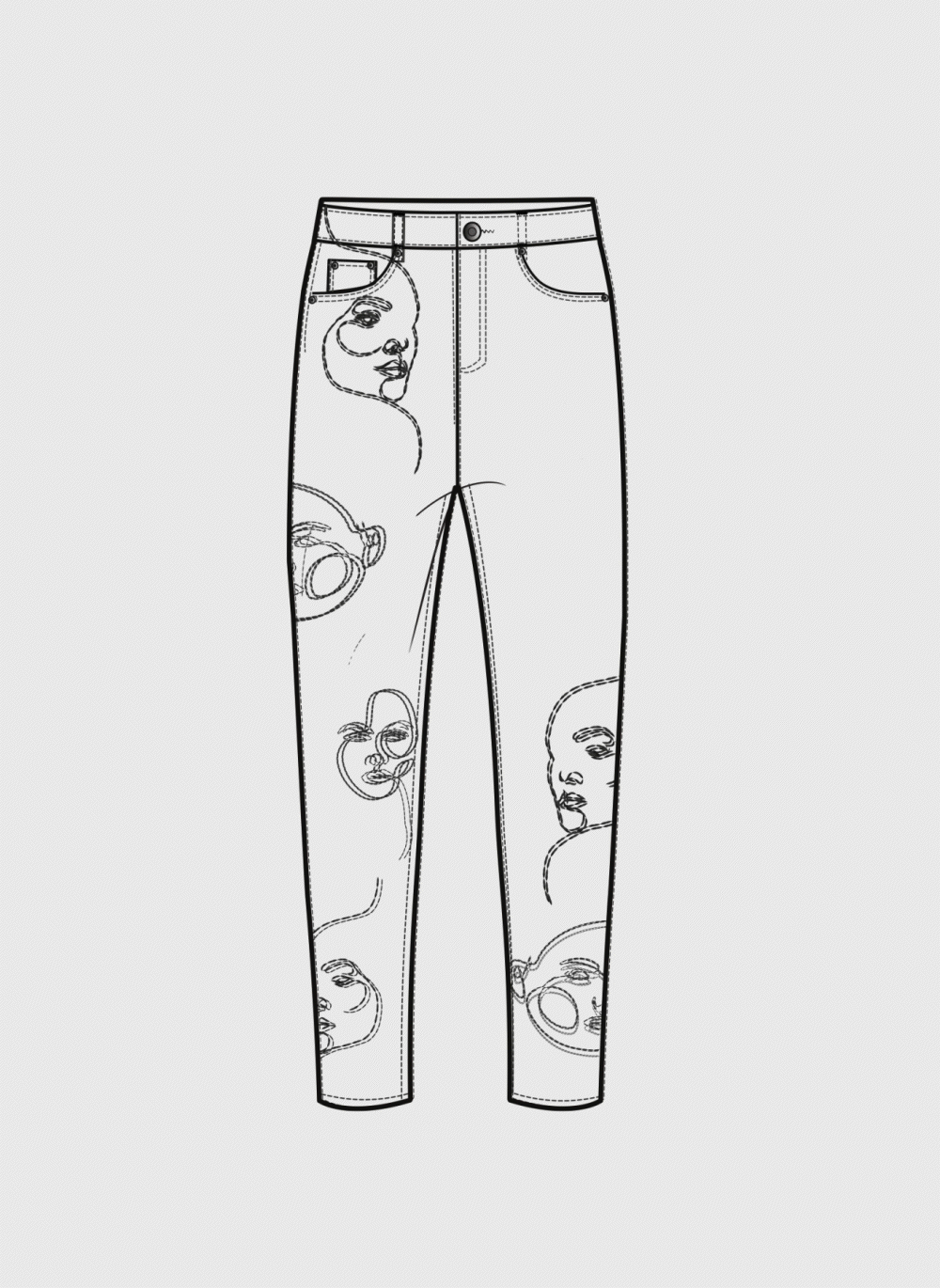 Manière De Voir Restocked Line Art Mom Jeans Milled