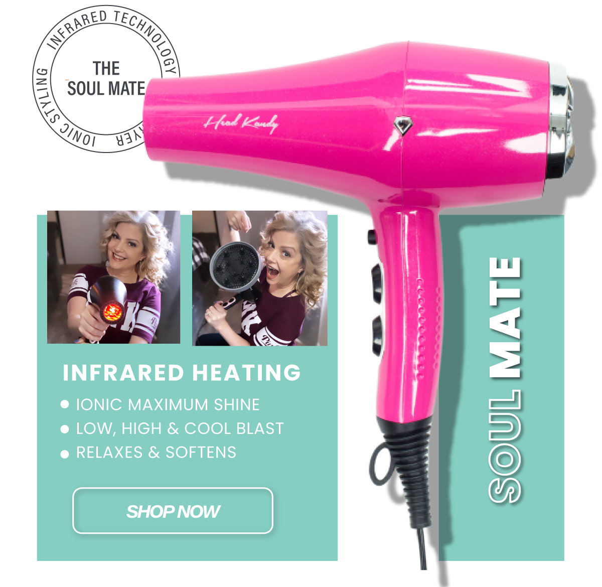 Head Kandy BFF Hair Dryer, Diffuser & Storage Bag