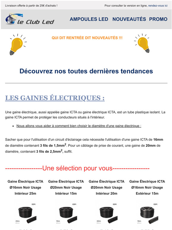 [LeClubLED] De nouvelles tendances pour la rentre de Septembre