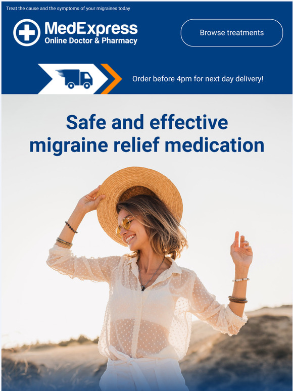 MedExpress Safe and effective migraine relief medication Milled