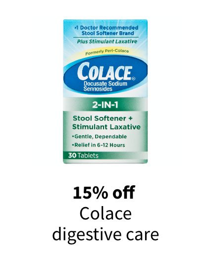 15% off Colace digestive care