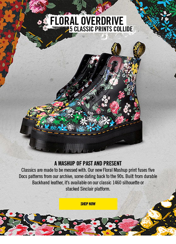 Dr Martens Women's 1460 Floral Mash Up Boots