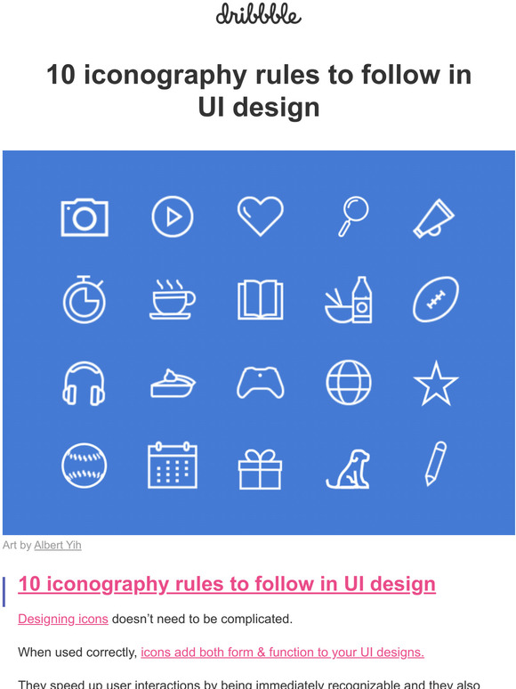 Dribbble: Your guide to UI icons | Milled