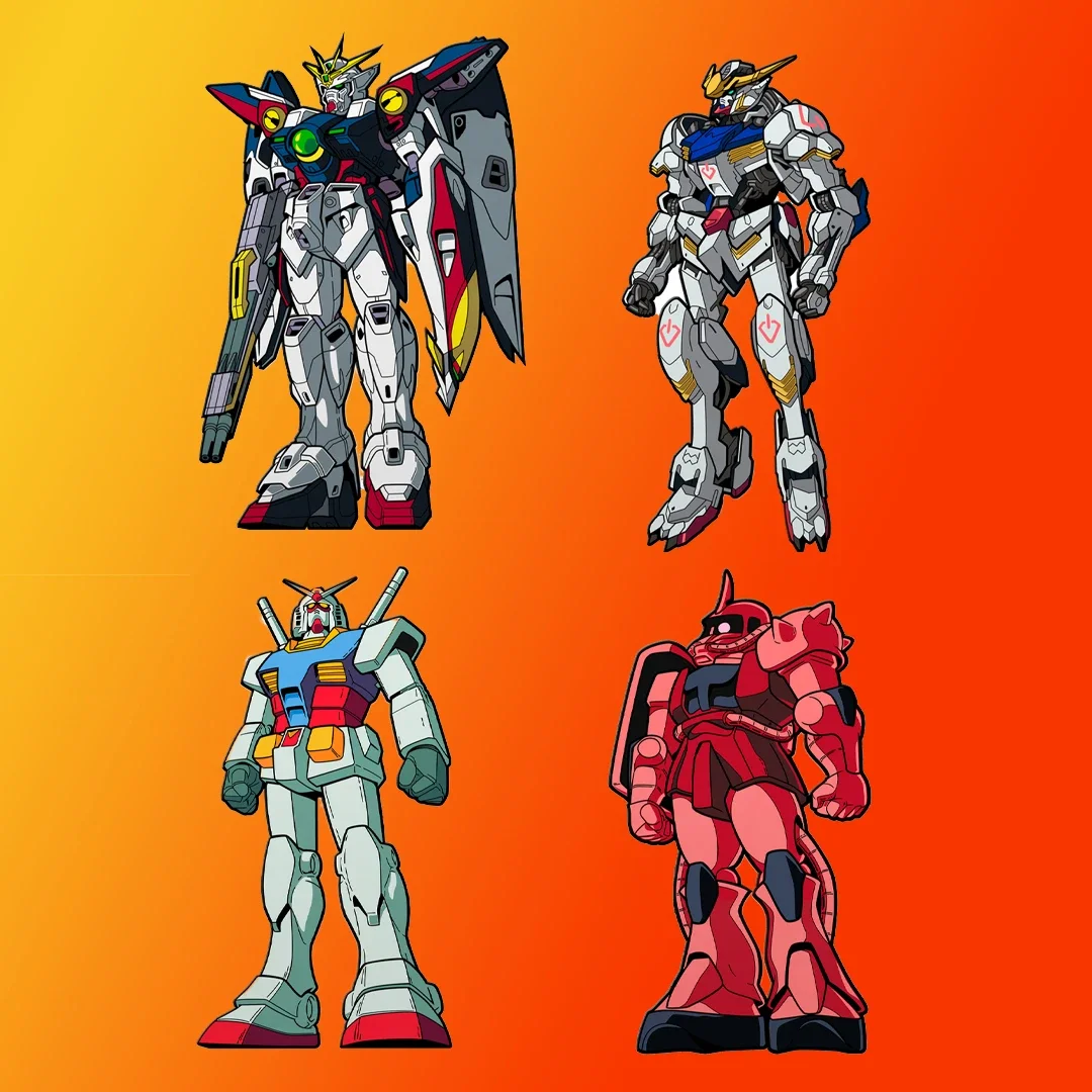 Barbat Figpin Gundam 4 Pin Bundle 1st Edition {Pre-Order} Chars Zaku Wing Zero