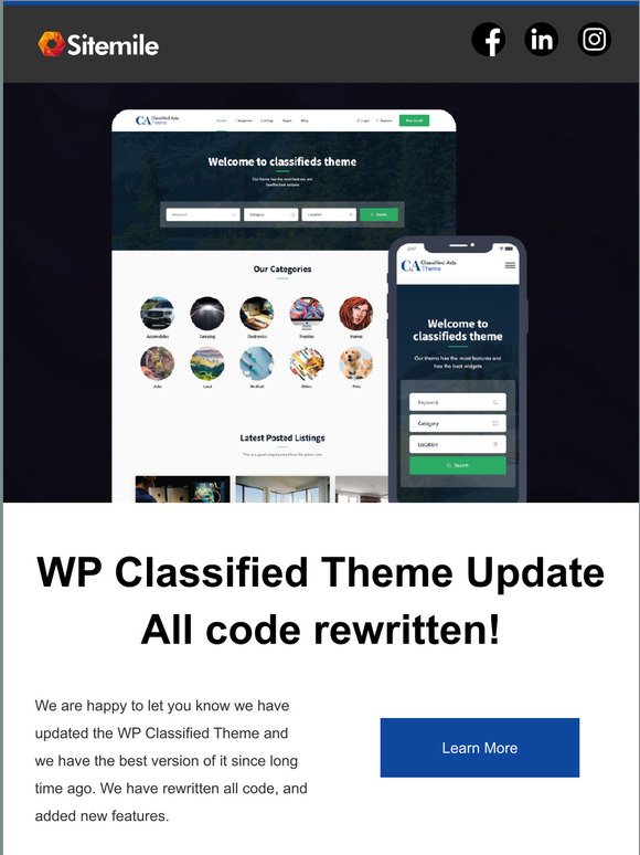  WordPress Classified Theme updated v7.0.8 just released