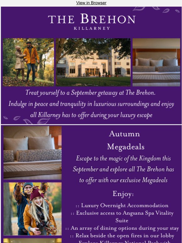 Escape to The Brehon this September.. 