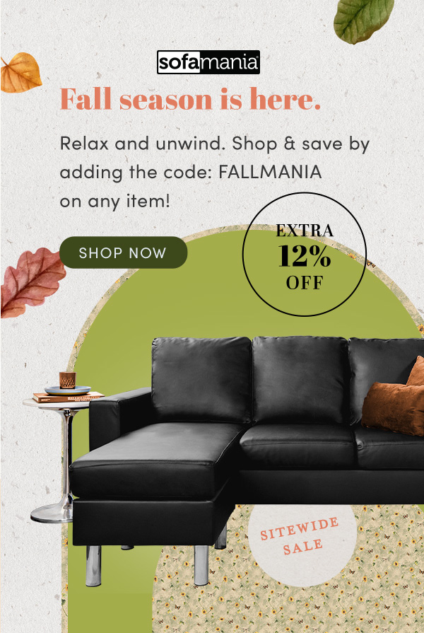 Sofamania sale 12% sitewide