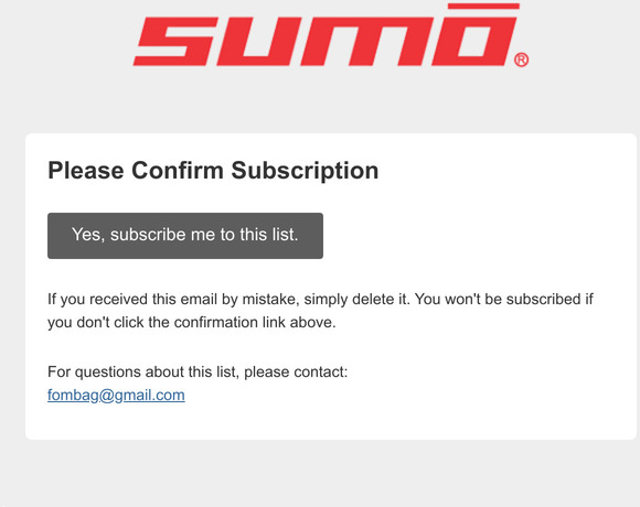 Website Newsletter: Please Confirm Subscription
