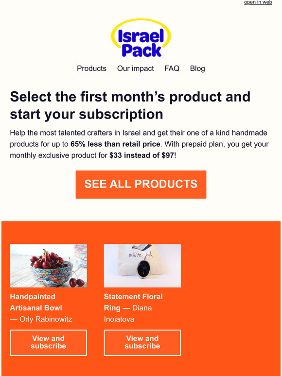 Select the first month's product and start your subscription