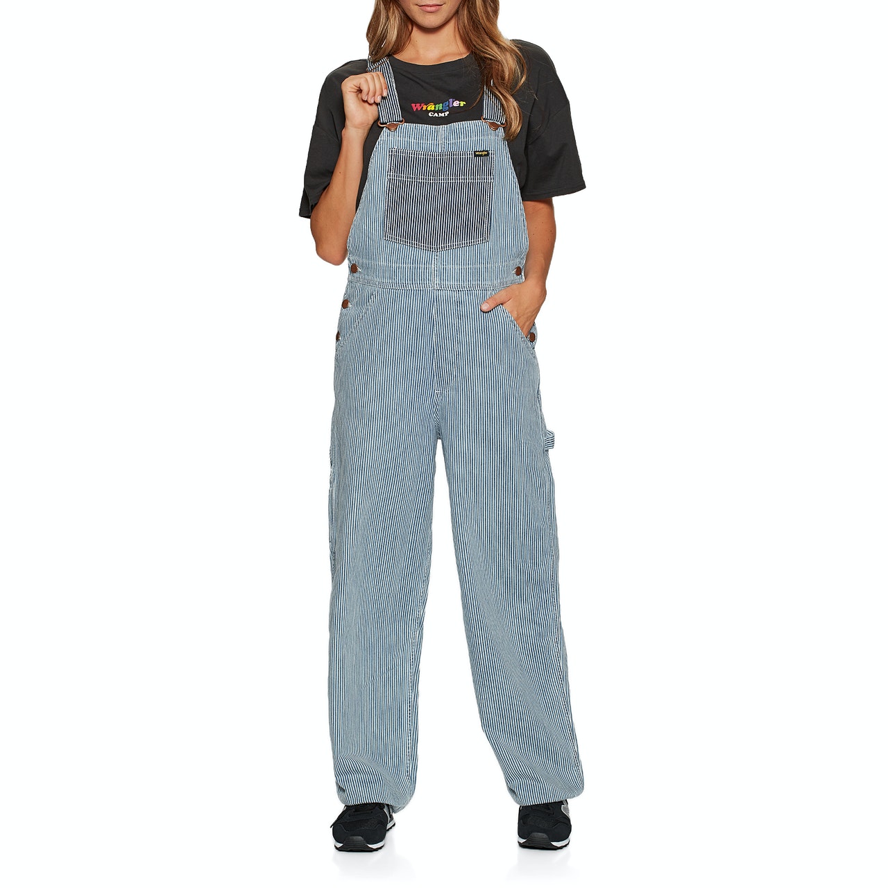 Wrangler Relaxed Bib Dungarees - Hickory Light