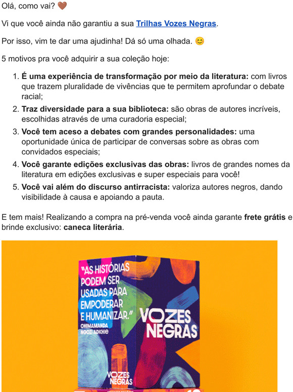  So os ltimos dias de pr-venda da Trilha Vozes Negras